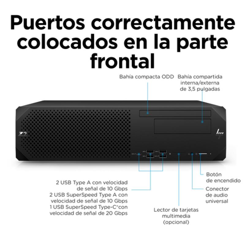 HP Z2 G5 i7-12700 SFF Intel® Core™ i7 16 GB DDR5-SDRAM 512 GB SSD Windows 10 Pro Puesto de trabajo Negro