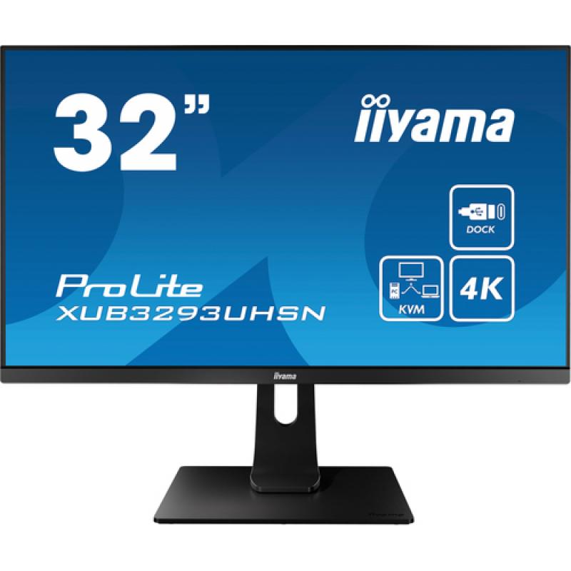 iiyama ProLite XUB3293UHSN-B1 pantalla para PC 80 cm (31.5") 3840 x 2160 Pixeles 4K Ultra HD LED Gris