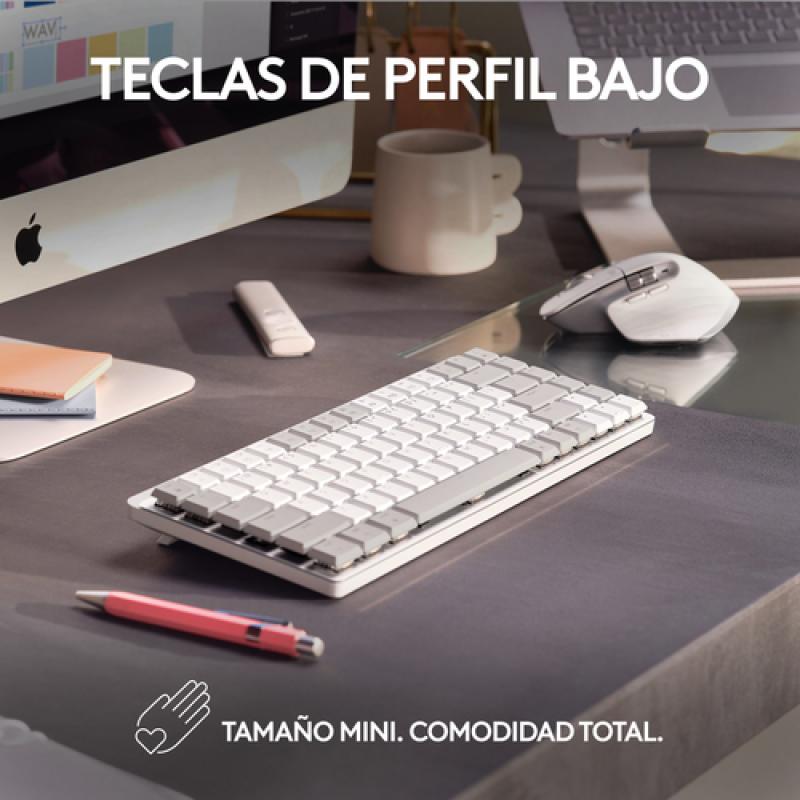 Logitech MX Mini Mechanical for Mac teclado Bluetooth QWERTY Internacional de EE.UU. Gris, Blanco