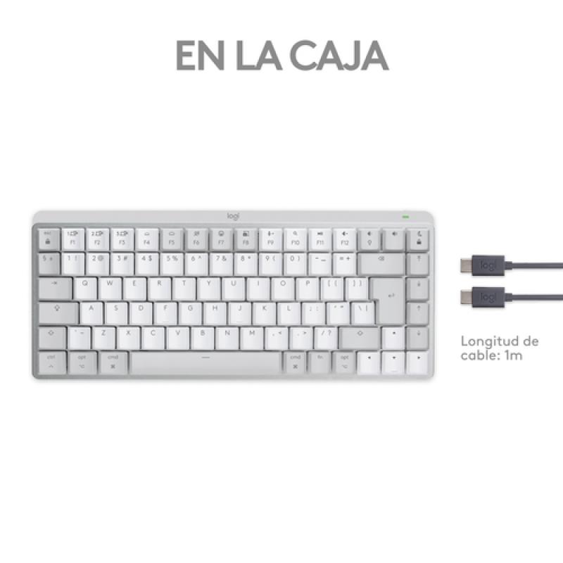 Logitech MX Mini Mechanical for Mac teclado Bluetooth QWERTY Internacional de EE.UU. Gris, Blanco